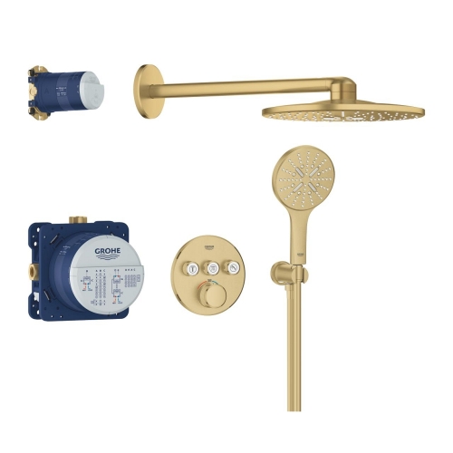Grohe Grohtherm SmartControl falsík alatti termosztátos zuhanyrendszer Rainshower SmartActive 310 fejzuhannyal, Brushed Cool Sunrise 34863GN0