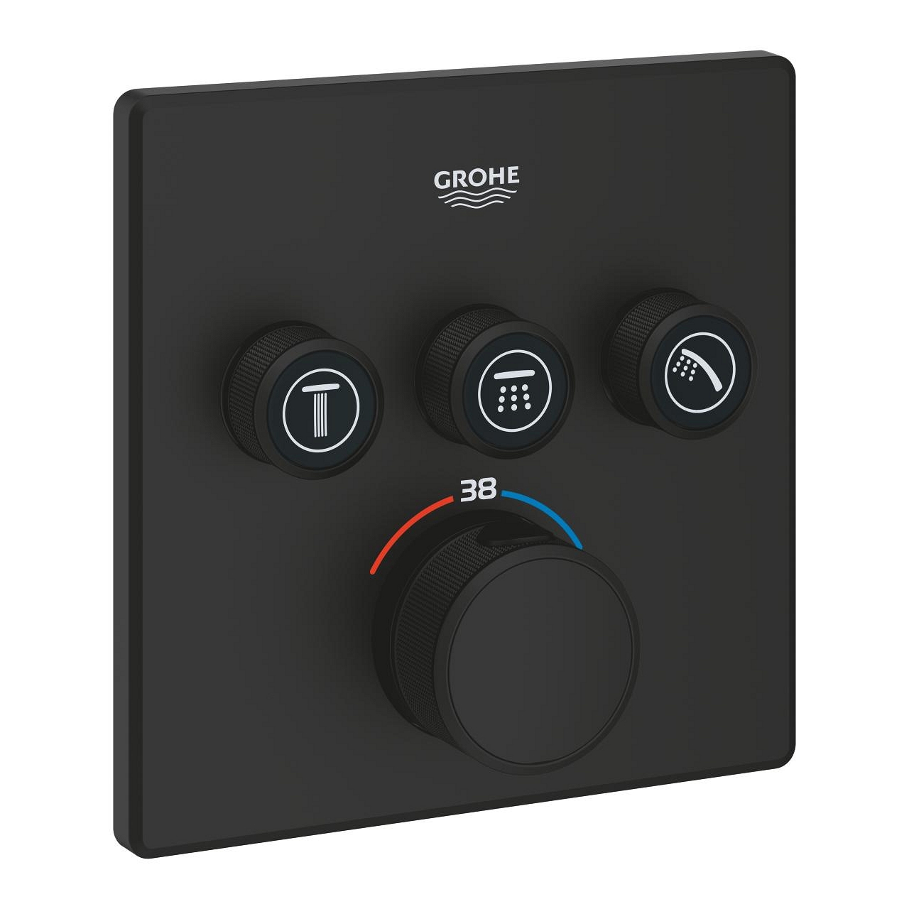 Grohe Grohtherm SmartControl termosztátos falsík alatti kezelő, 3 fogyasztóhoz phantom black 102167KF00