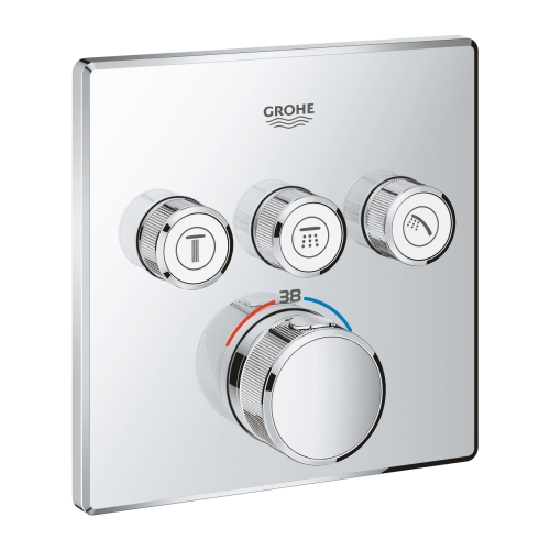 Grohe Grohtherm SmartControl falsík alatt zuhanyrendszer Rainshower SmartActive 310 Cube fejzuhannyal, króm 34864000