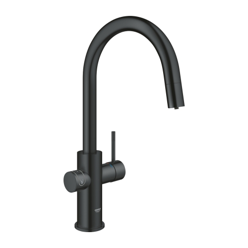 Grohe GROHE Blue Home C-kifolyós kezdőkészlet kihúzható gyöngyöztetővel, bársony fekete 31541KS0