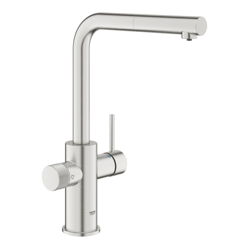 Grohe Blue Pure Minta vízszűrős mosogatócsap kihúzható gyöngyöztetővel, supersteel 30590DC0