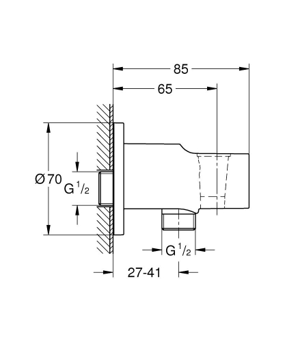 Grohe Tempesta fali csatlakozás zuhanytartóval, matt fekete 286282431