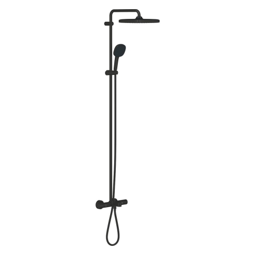 Grohe Tempesta System 250 Cube termosztatos zuhanyrendszer kádtöltővel, matt fekete 266912431