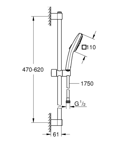 Grohe Tempesta Cube 110 rudas zuhanyszett 2 funkció, króm 2757830E