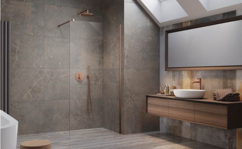 Radawy Modo New Brushed Copper II Walk-in zuhanyfal 100 cm szálcsiszolt réz 389104-93-01