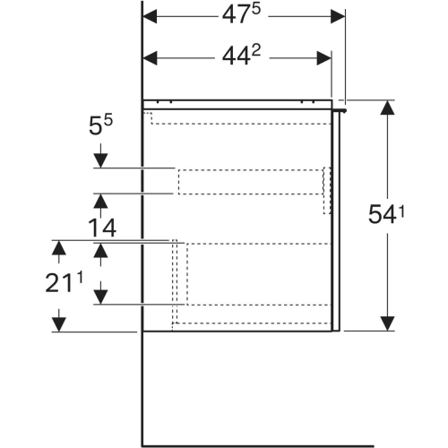 Geberit Acanto 75 cm alsó szekrény mosdóhoz, matt láva 503.004.JK.1