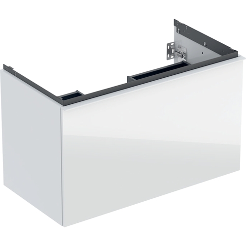 Geberit Acanto 90 cm alsó szekrény mosdóhoz, üveg fehér 503.005.01.2