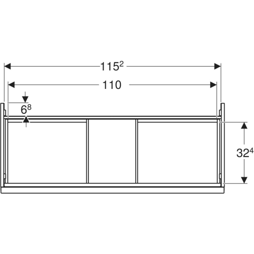 Geberit Acanto 120 cm alsó szekrény mosdóhoz, üveg fehér 503.006.01.2