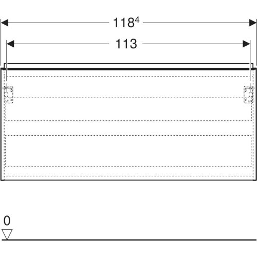 Geberit Acanto 120 cm alsó szekrény mosdóhoz, matt láva 503.006.JK.1