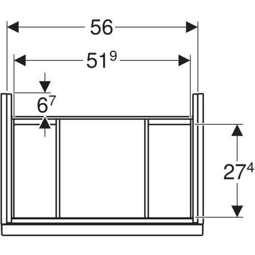 Geberit Acanto 60 cm rövidített alsó szekrény mosdóhoz, tölgy 503.008.JH.1