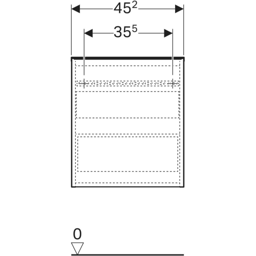Geberit Acanto 45 cm oldalsó kiegészítő szekrény, üveg láva 503.010.JK.2