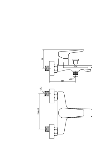 Invena Dokos kádcsaptelep, fehér/króm BW-19-002-V