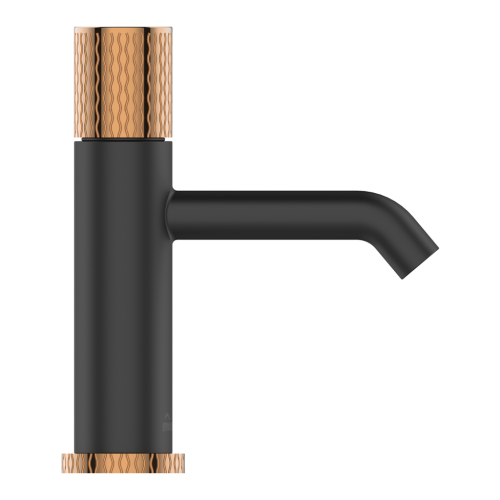 Invena Moonlight mosdó csaptelep click-clack leeresztővel, matt fekete/rose gold BU-77-014-V