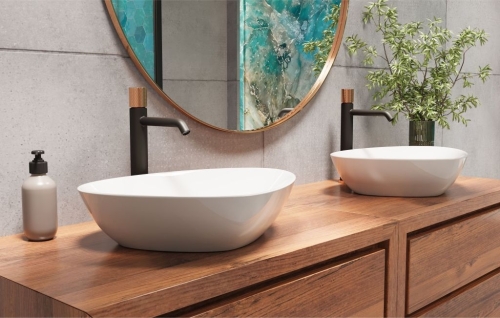 Invena Moonlight mosdó csaptelep, matt fekete/rose gold BU-77-W14-V