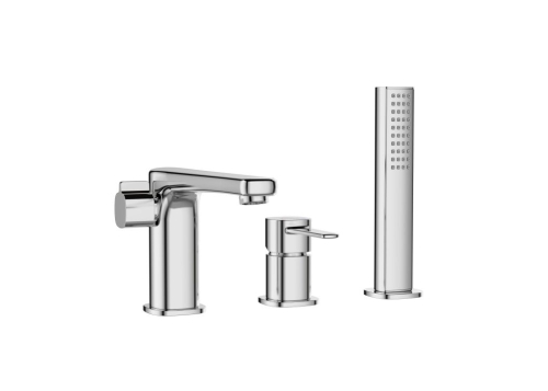 Invena Glamour három lyukas perembe építhető kádcsaptelep, króm BW-02-S01-V