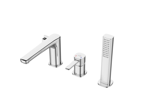 Invena Glamour három lyukas perembe építhető kádcsaptelep, króm BW-02-S01-V