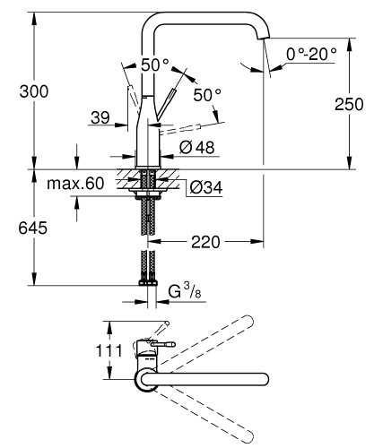 Grohe Essence egykaros mosogatócsap, brushed hard graphite 30505AL0