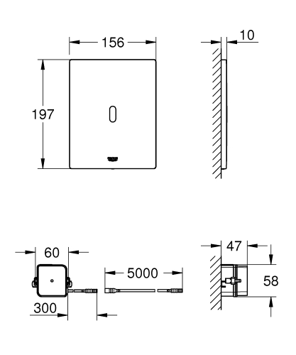 Grohe Tectron Bau E Infravörös elektronika WC öblítőtartályhoz hálózati, fehér 39881SH0
