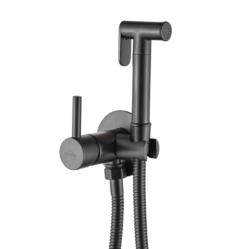 Invena falsík alá építhető bidécsaptelep, matt fekete BP-00-B04-L