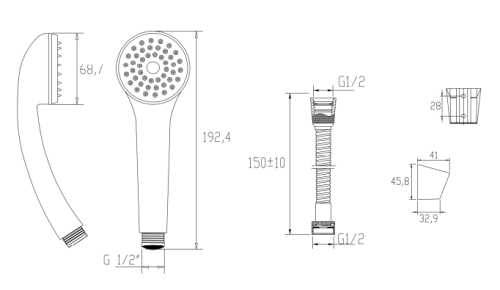 Invena Gracja zuhanyszett, króm AU-14-M01-X