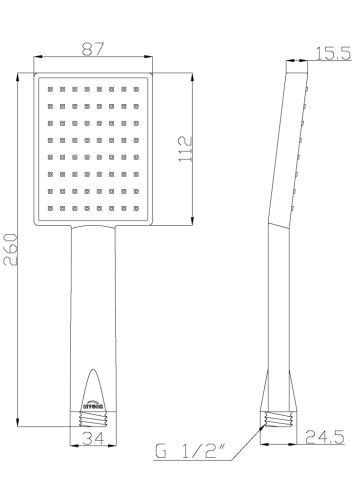Invena Patras 1 funkciós kézizuhany, króm AS-31-001-G