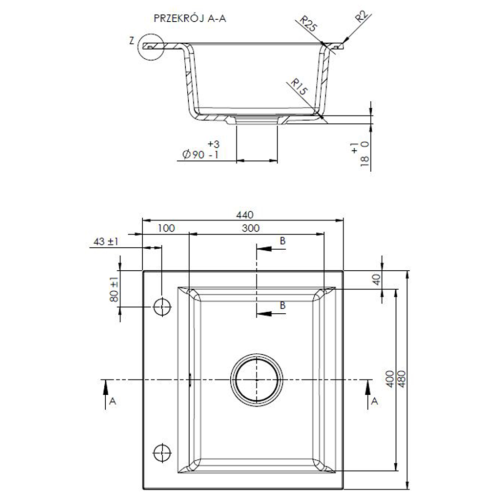 Invena TESALIA 1 medencés gránit mosogató, GLAMOUR csapteleppel, fekete-arany AZ-01-Z41-SET