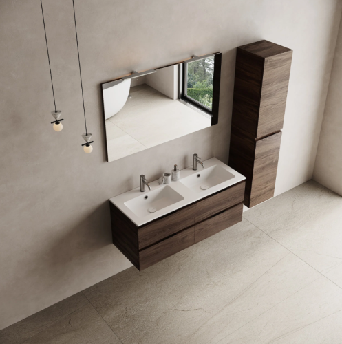 Marmy CODE 120 DUPLA alsószekrény, 4 fiók (mosdó nélkül) Hazel, króm fogantyúval 90 10 12 24 10 88