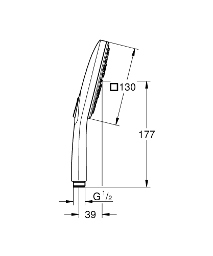GROHE Rainshower SmartActive 130 Cube Kézizuhany, 3 féle vízsugárral 9,5 l, supersteel 26582DC0