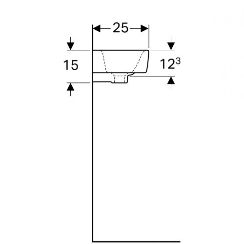 Geberit Selnova Compact 50x25 cm kézmosó, bal oldali csaplyuk 501.506.00.7