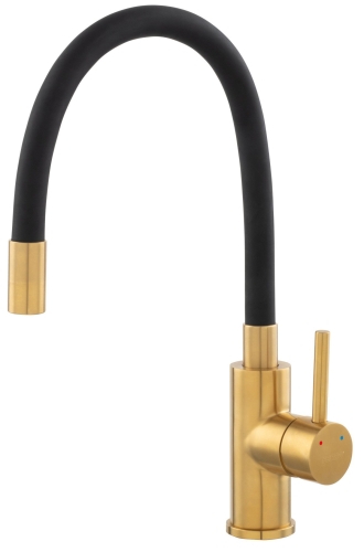 Ferro Zumba Inox konyhai csaptelep flexibilis kifolyócsővel, fekete/arany színű BZA4BSSG