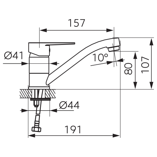 Ferro Ritto Black egykaros mosdócsaptelep elforgatható kifolyóval, matt fekete BTR2ABL