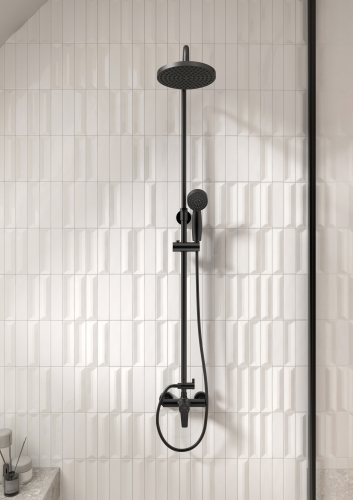 Ferro Ritto Black egykaros zuhanyrendszer, matt fekete NP84-BTR7U-BL