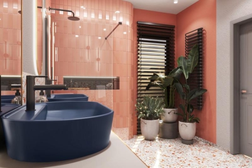 AREZZO design BABETTE 82x41 cm pultra ültethető mosdó, matt kék AR-146045