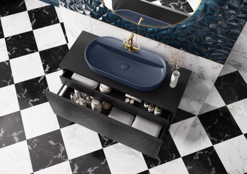 AREZZO design BABETTE 82x41 cm pultra ültethető mosdó, matt kék AR-146045