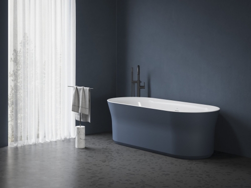Ravak Ypsilon 180x80 cm szabadon álló kád fehér lefolyóval,  Deepsea Blue/fehér XC00100071