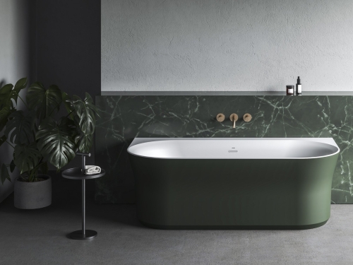 Ravak Ypsilon Wall 178x86 cm szabadon álló kád fehér lefolyóval, Grey Green/fehér XC00100064