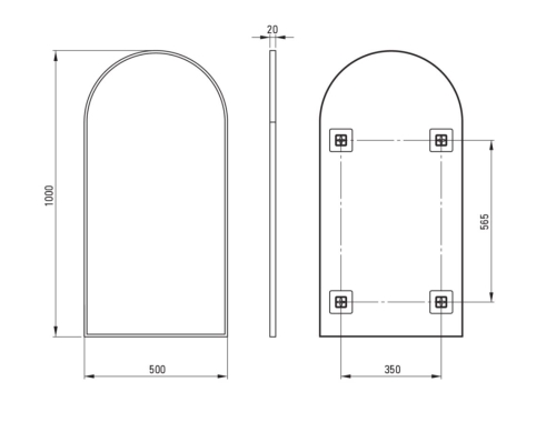 Deante SILIA 50x100 cm fali tükör, szálcsiszolt arany ADI_R851