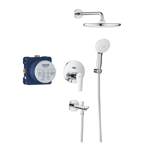 GROHE BauEdge rejtett zuhanyrendszer Tempesta 250 fejzuhannyal kádhoz, króm 25291000