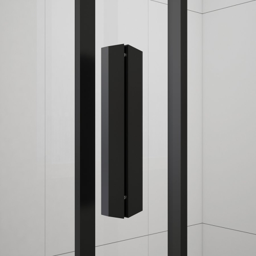 Sapho POLYSAN EASY LINE BLACK 160 cm tolóajtó transzparent üveggel, matt fekete EL1815B