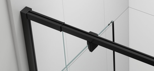 Sapho POLYSAN EASY LINE BLACK 76-90 cm nyílóajtó BRICK üveggel, matt fekete EL1638B