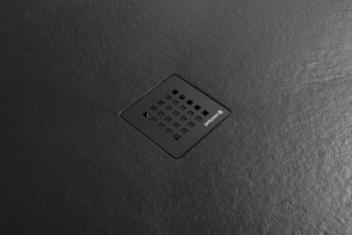 Sapho POLYSAN TRENECA 100x100 cm öntöttmárvány zuhanytálca, matt fekete 84301.21