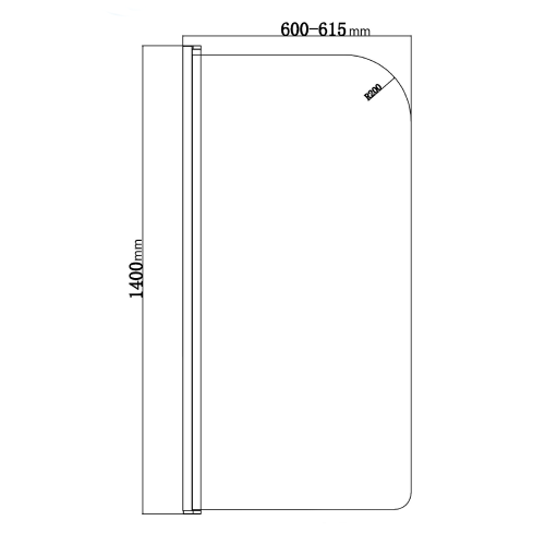 Sapho AQUALINE VILMA 60 cm kádparaván transzparent üveggel, matt fekete AQ6014B