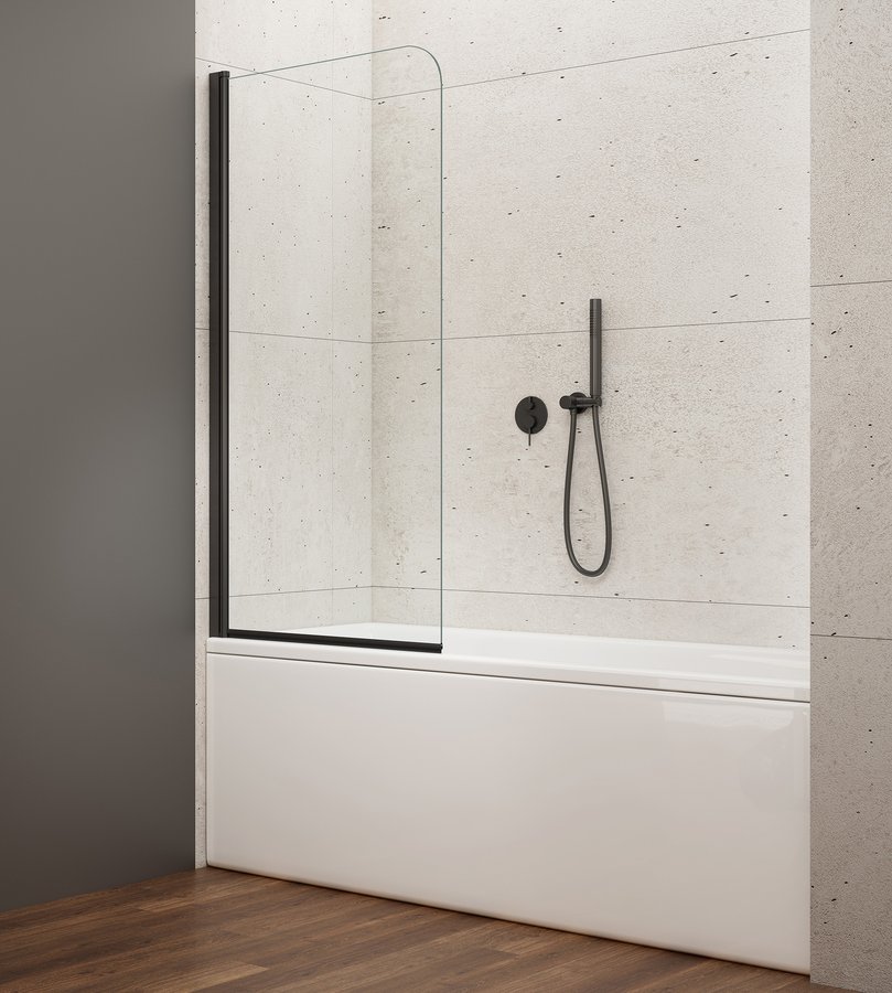 Sapho AQUALINE VILMA 60 cm kádparaván transzparent üveggel, matt fekete AQ6014B