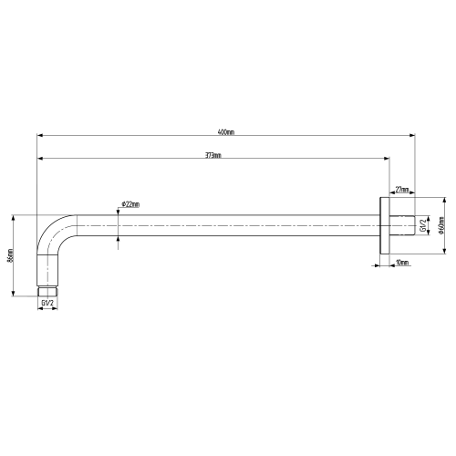 Sapho 40 cm zuhanykar, króm BR401