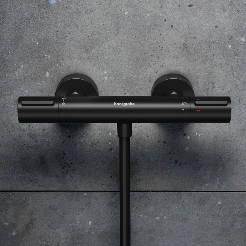 Hansgrohe Ecostat Fine termosztátos zuhanycsaptelep, matt fekete 13324670