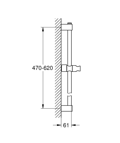 Grohe Tempesta zuhanyrúd, 600 mm, matt fekete 275232431