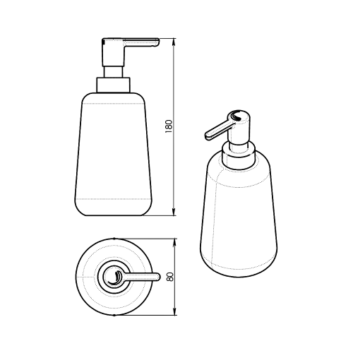 Sapho MARIKA álló szappanadagoló, zöld MK8007