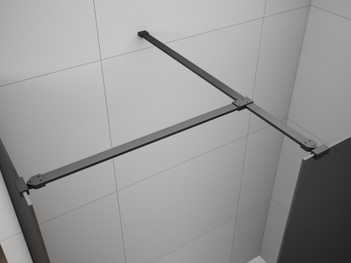 Sapho POLYSAN ESCA Walk-In T-merevítő, matt fekete ES7525