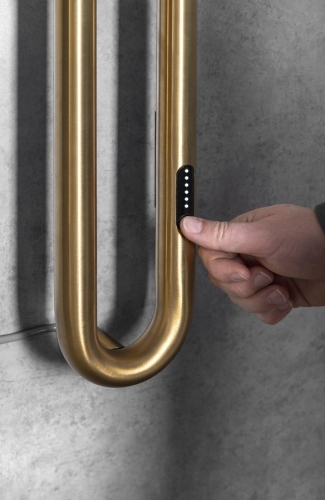 Sapho DUOPASSO 122x1700 mm elektromos törölköző szárító radiátor, matt arany ER830