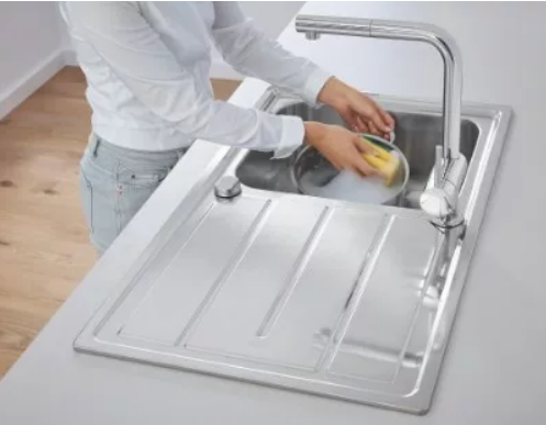 Grohe K500 rozsdamentes acél mosogatótálca, csepegtetővel 31563SD1